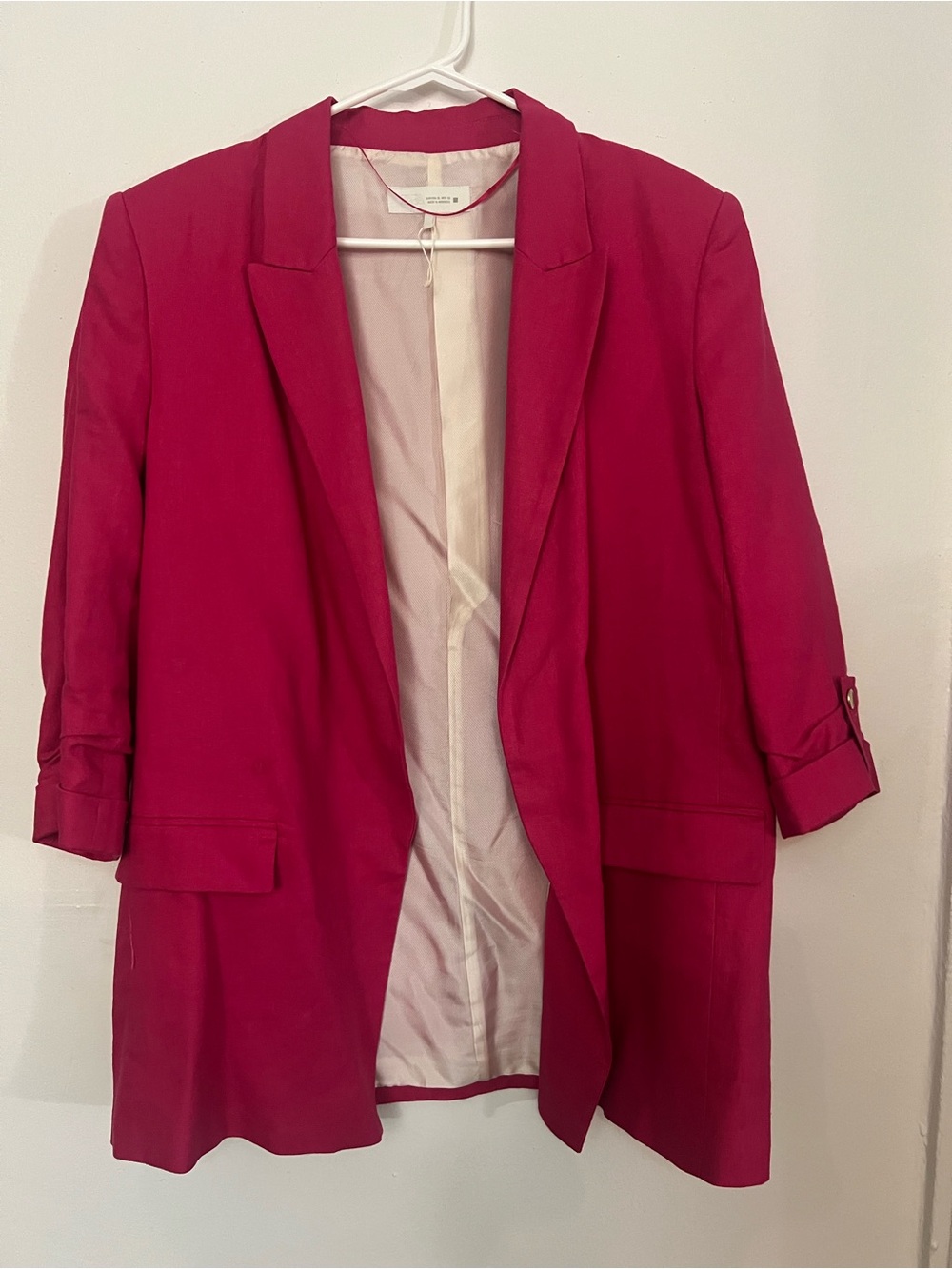 Zara Raspberry Open-Front Blazer Jacket